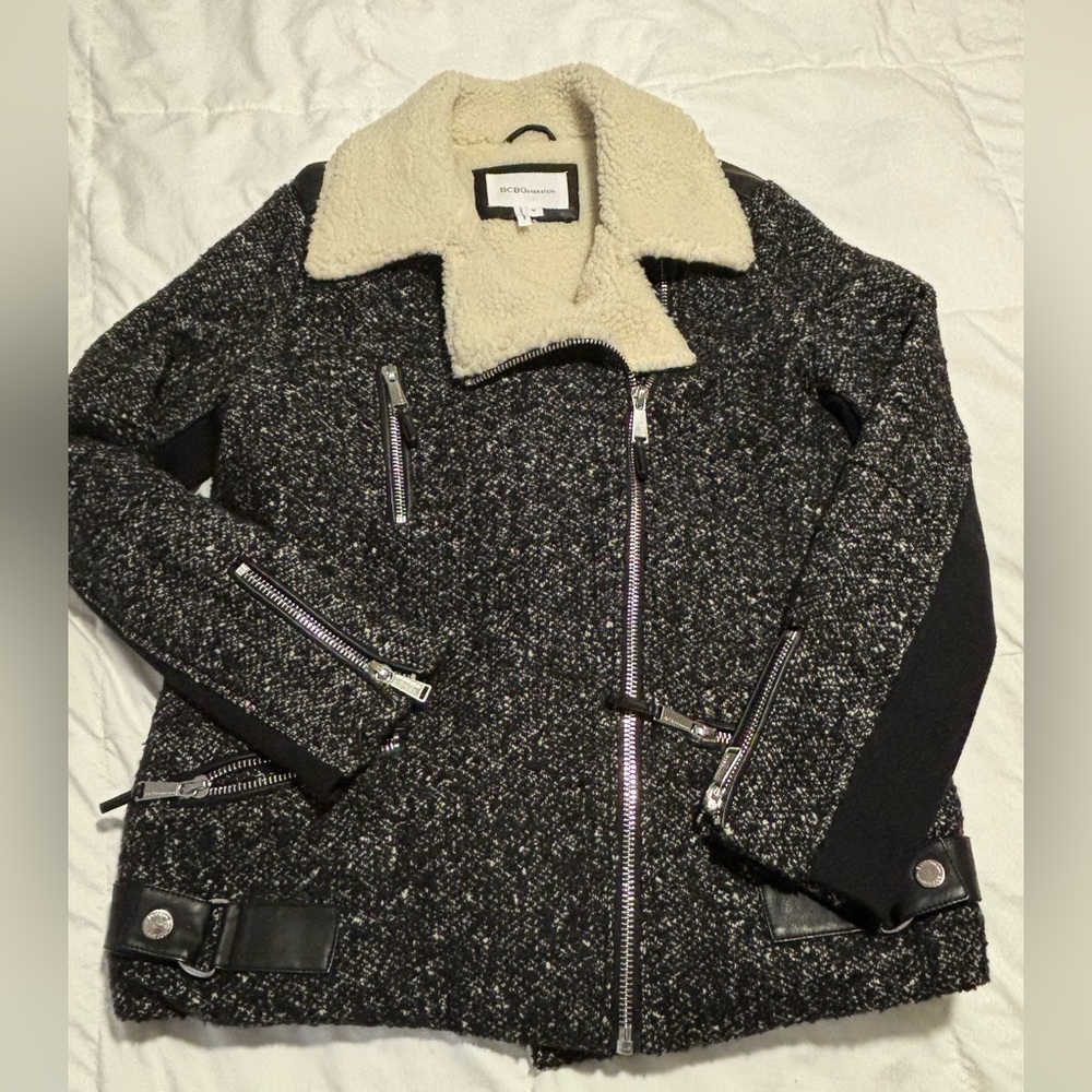 BCBGeneration Sherpa Lined Moto Jacket - Size M